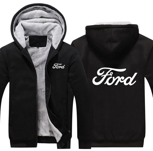 Зимняя модная мужская одежда на молнии FORD толстовки с капюшоном и пальто 5 цветов