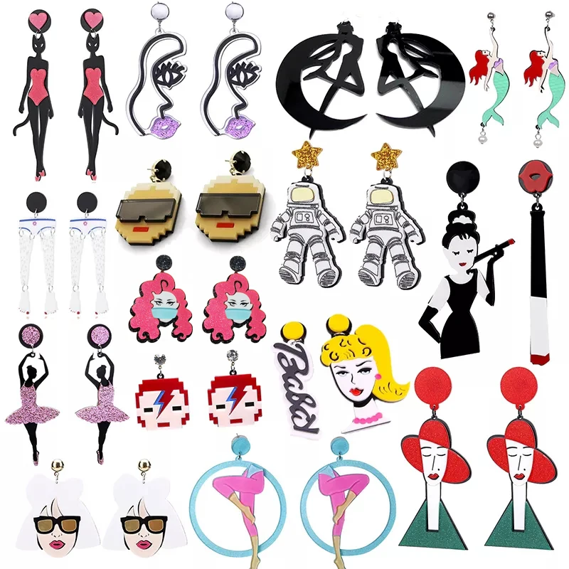 Женские серьги из акрила в форме Модные серьга вечерние стиле хип-хоп красивые