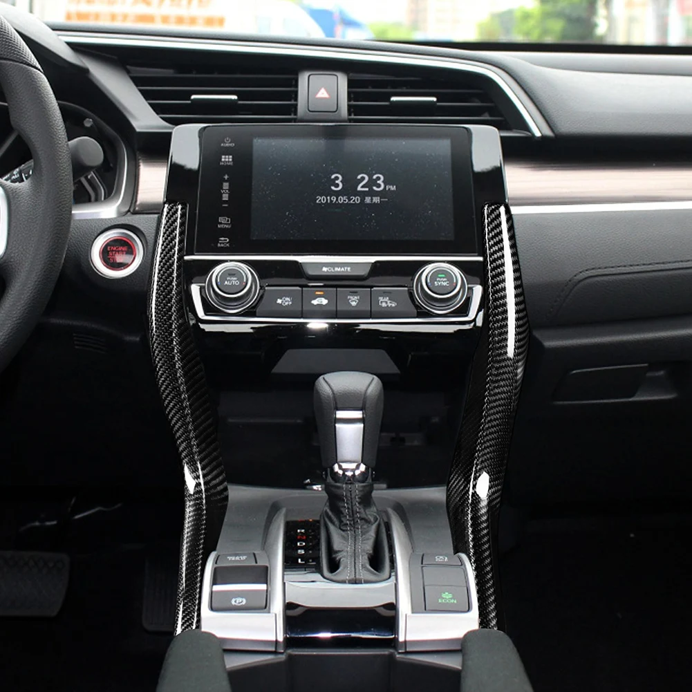 

Car Console Side Cover Trim Decoration Stickers for Honda Civic 2016-2020 Real Carbon Fiber Car Interior Accessories