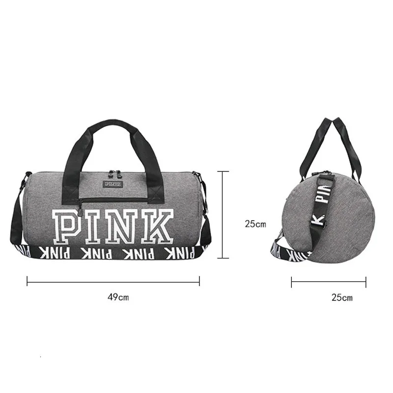 

2021 New Women Pink Travel Bag Female Fitness Training Duffle Bag For Trip Large Capacity Waterproof Gym Sport Bag