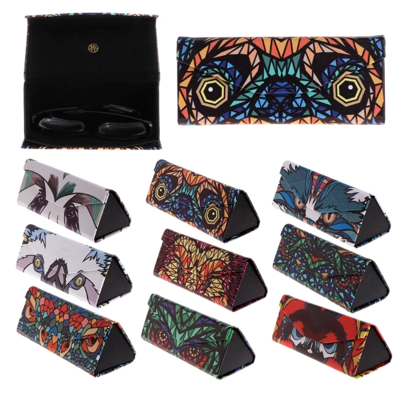 

Triangle Foldable Glasses Case Cartoon Animal Eyeglasses Sunglasses Storage Box