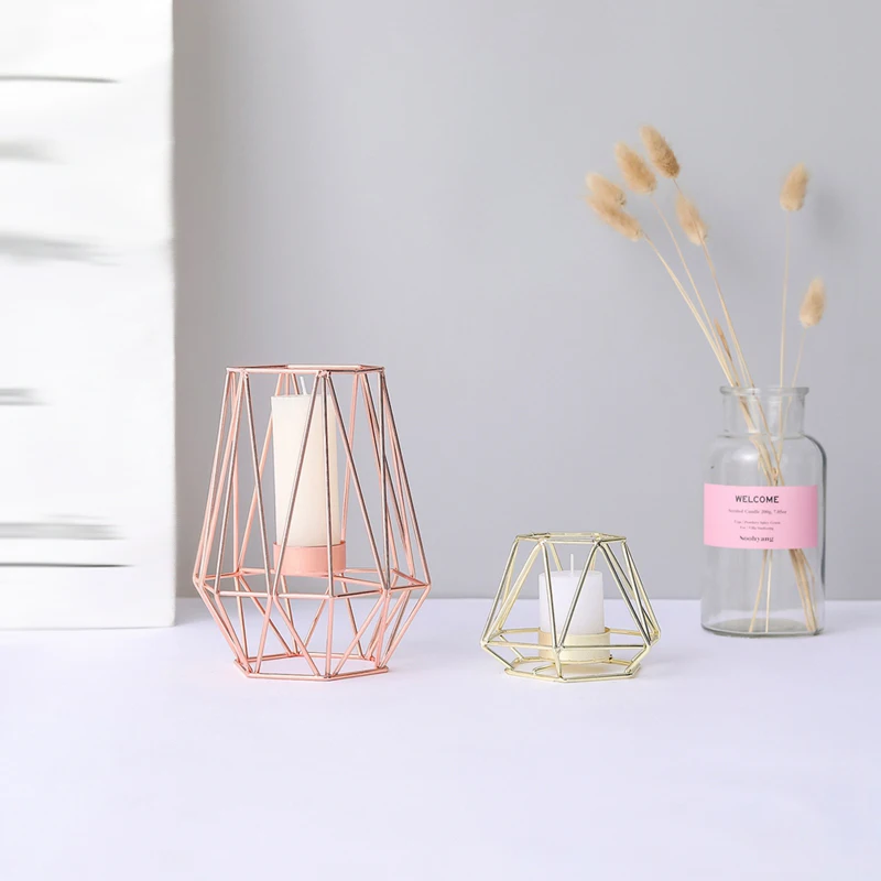 Подсвечник из кованого железа геометрический подсвечник романтическое