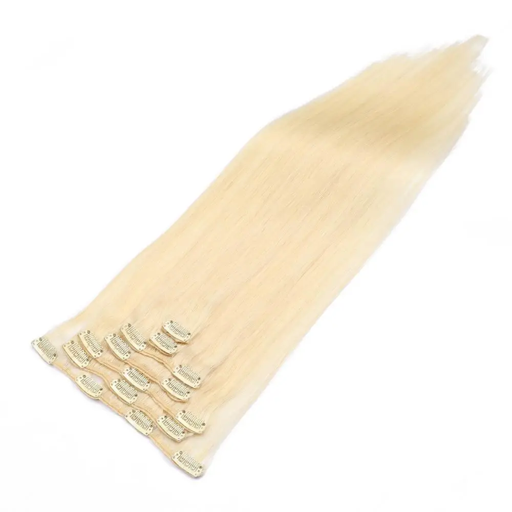 Человеческие бразильские волосы для наращивания на заколках #24 Remy 16-26 дюймов 100 г