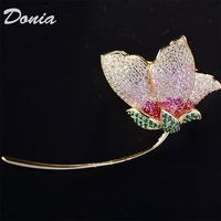 donia jewelry fashion new micro inlaid aaa zircon gradient flower brooch bridal wedding accessories coat pin jewelry