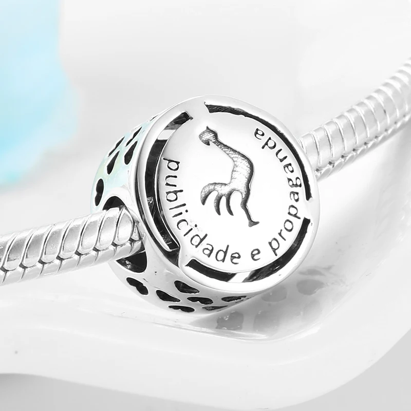 925 пробы Серебряный символ Doze Sinal de carreira бусы подходят к оригиналу Pandora браслет ожерелье Изготовление ювелирных изделий - Цвет: Publicidade e market