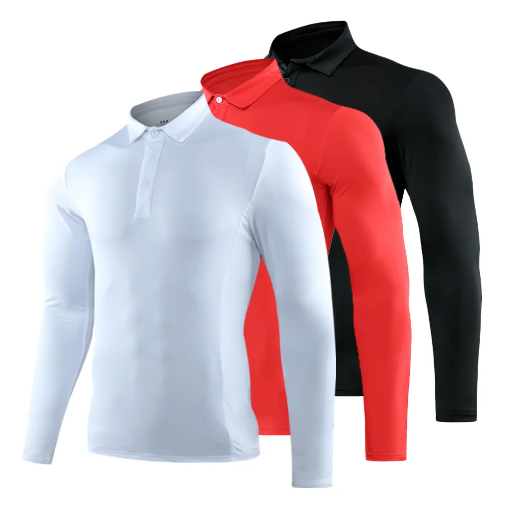 

Polyester Golf Long Sleeve Shirts Man Golf Clothes Gymnastics Running Shirt Golf Wear Quick Dry Breathable Cycling Sports Shirt