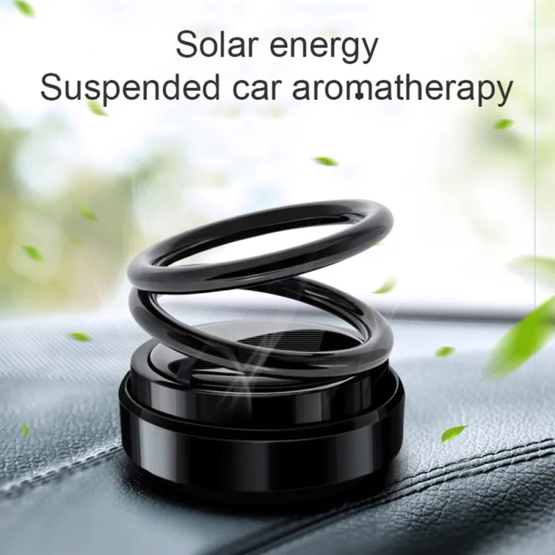 Solar Auto Double Ring Rotating Car Air Freshener Fragrance Accessories Decoration Ornament Perfume Aromatherapy - | Автомобили и
