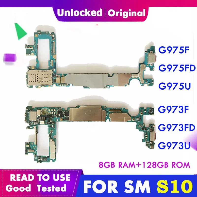 Оригинальная материнская плата для Samsung Galaxy S10 Plus 128 ГБ G973FD G975FD G973U G975U с полным