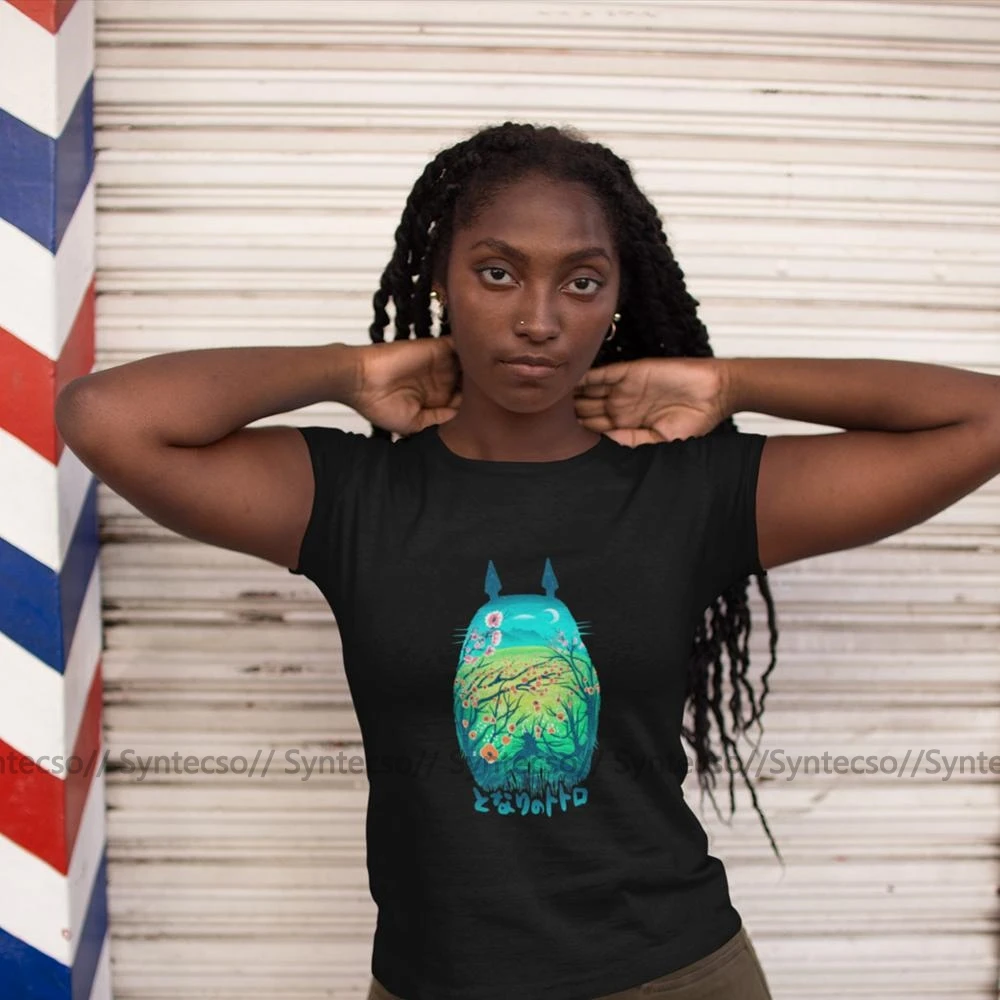 С изображением героя мультфильма Мой сосед футболка с Тоторо он 100 хлопок