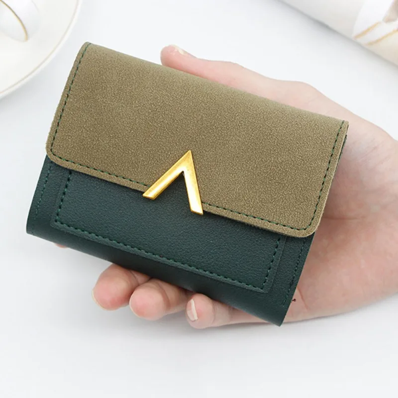 Женские короткие кошельки из искусственной кожи Женский однотонный кошелек с