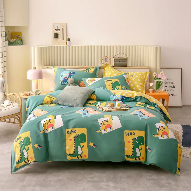 

Комплект постельного белья из хлопчатобумажной ткани с принтом динозавров
