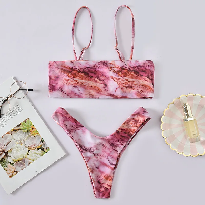 PRYDYC женский розовый сексуальный бикини купальник с леопардовым принтом