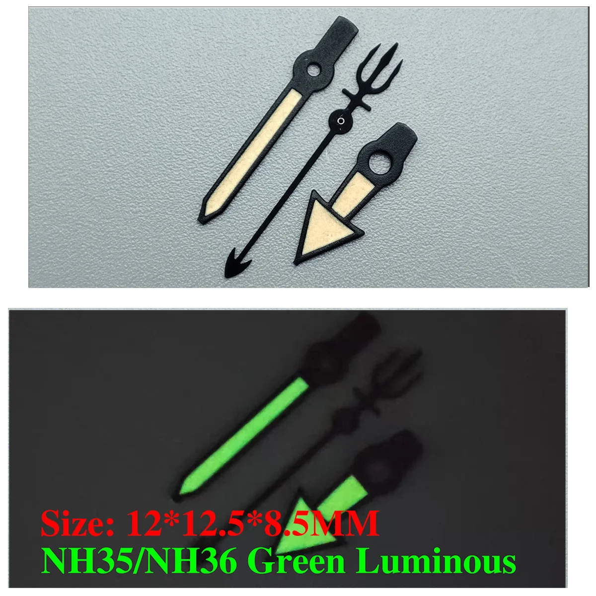 

Аксессуары для часов, указка для часов NH35, стрелка для стрельбы, зеленая подсветка, подходит для NH35, NH36 механизм A53