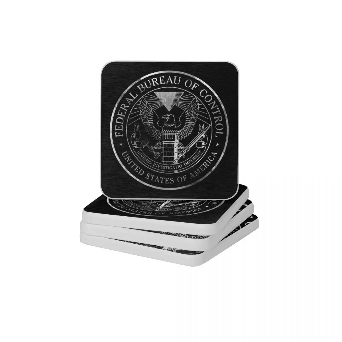 

Copy Of Federal Bureau Of Control White Diatomaceous Earth Square Round Coaster Anti-Scald Cup Bonsai Mat Soap Pad Diameter 10