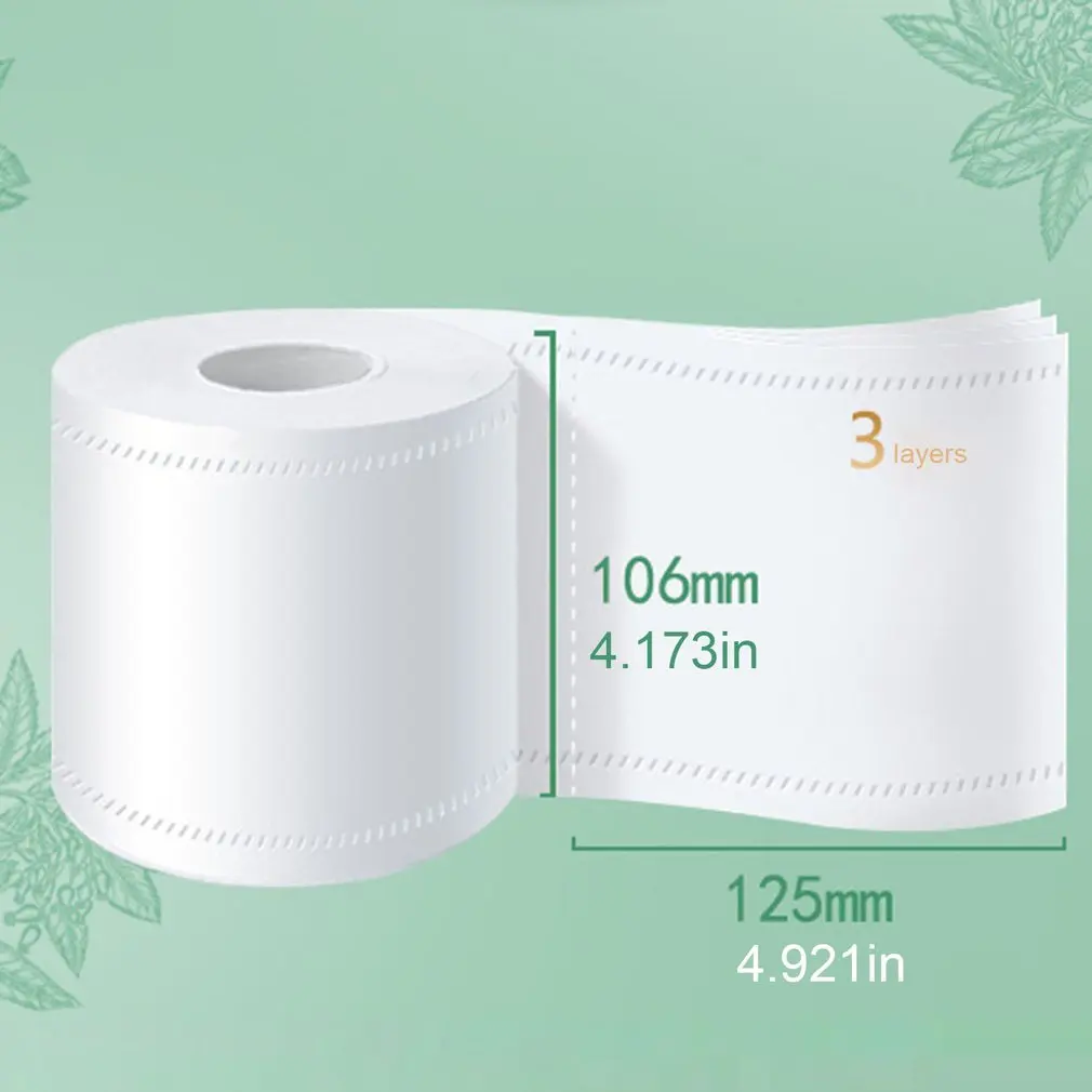 

1 Roll Standard 3-layer Toilet Paper Bulk Rolls Bath Tissue Household Bathroom Soft Paper Towel for Hotel
