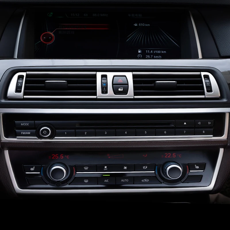 

Для BMW 5 серии F10 F18 автомобильный Стайлинг полоса кондиционер CD панель декоративная крышка отделка авто интерьер