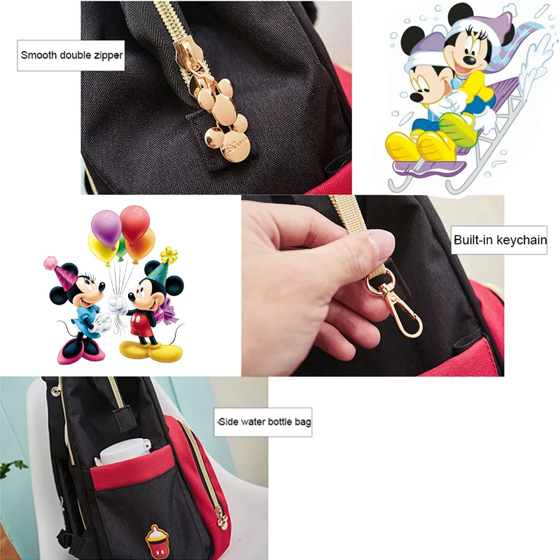 Disney Minnie Mickey Детская сумка для подгузников USB Водонепроницаемая модная мам