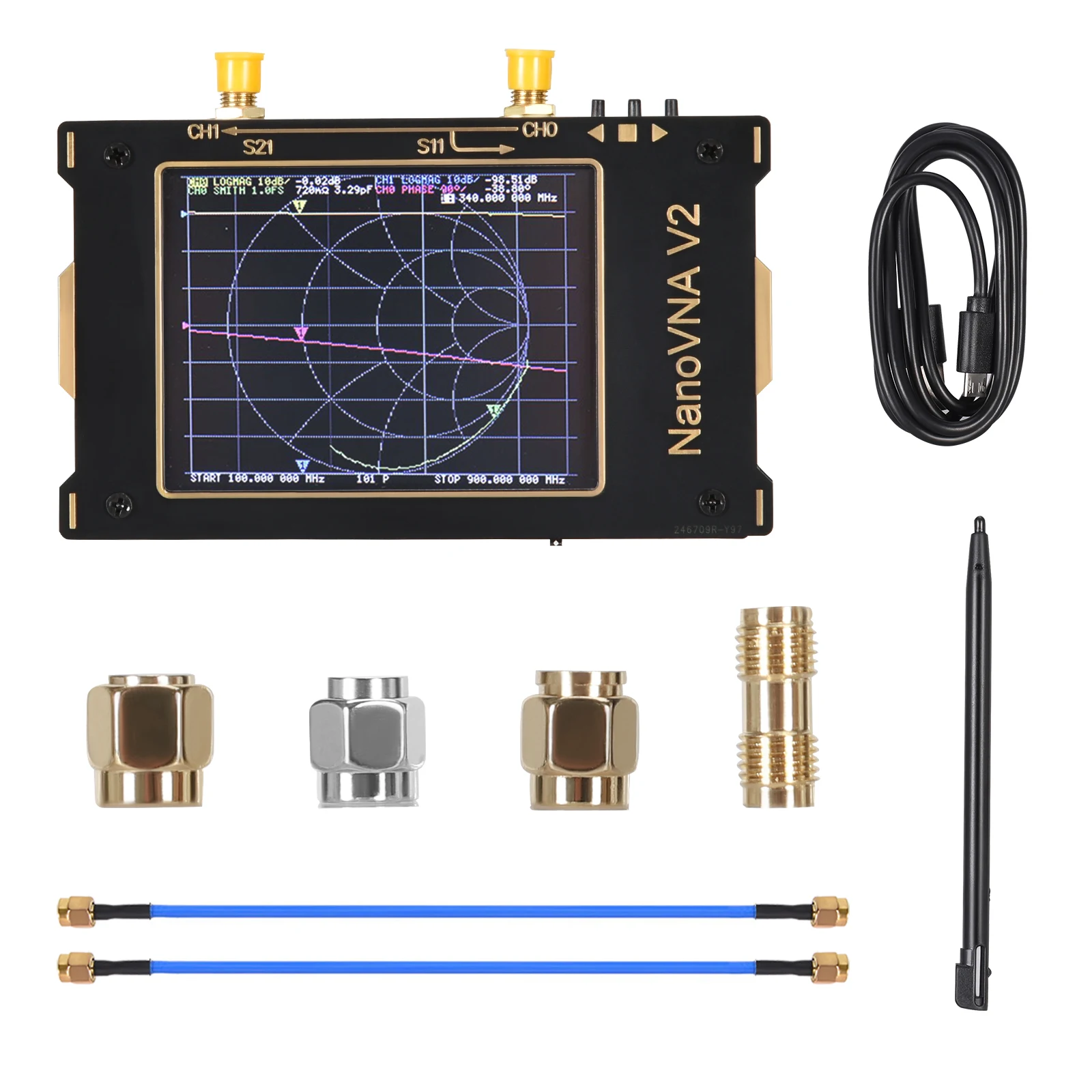 

Upgraded Version 3.2in Touch Screen Vector Network Analyzer 50KHz-3GHz HF VHF UHF Antenna Analyzer 2000mAh (SAA-2) Metal Case