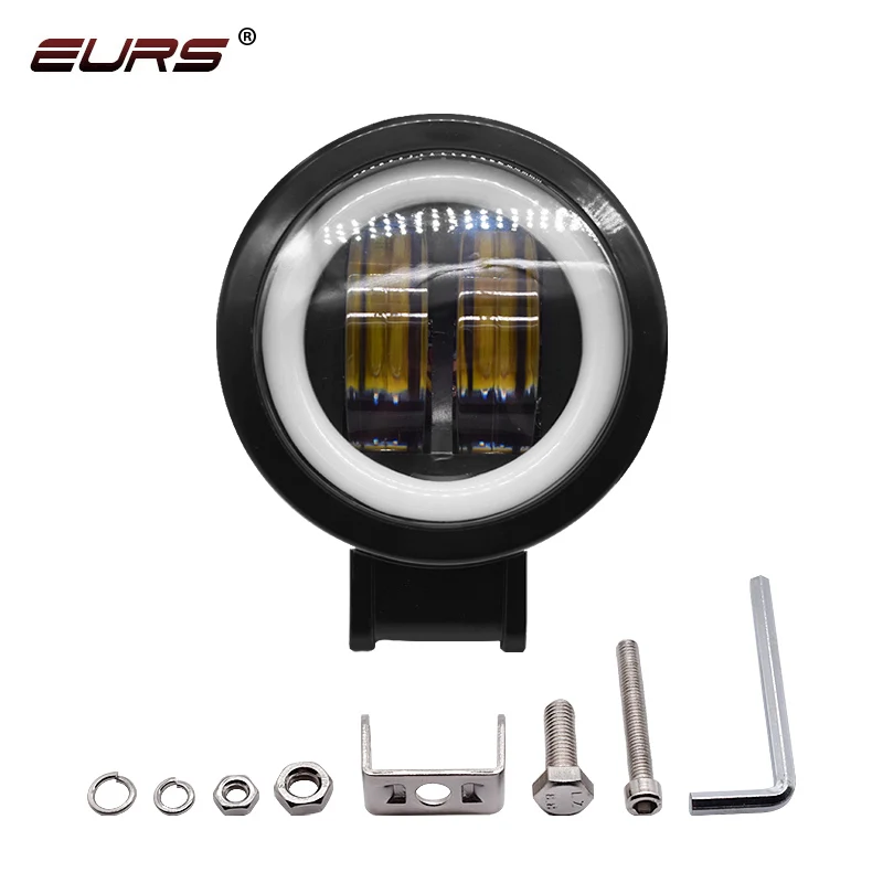 

1Pcs Waterproof Round Angel Eyes LED light Portable Spotlights Motorcycle Offroad Truck Driving Car Boat Work Light 12V-80V
