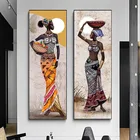 Большая портретная Картина на холсте с Африканским женским принтом плакаты принты настенное искусство для гостиной украшение для дома подвесные картины