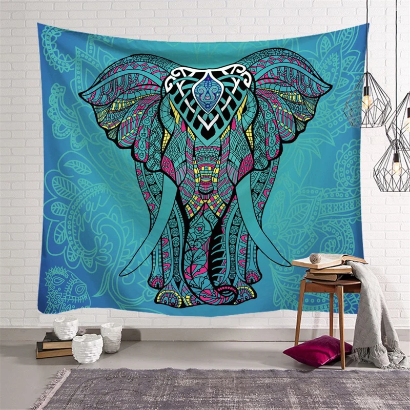 

Fuwatacchi Abstract Painting Wall Tapestry Polyester Home Decorative Blankets Wall Rug Carpet Elephant Phot Hanging Tapestries
