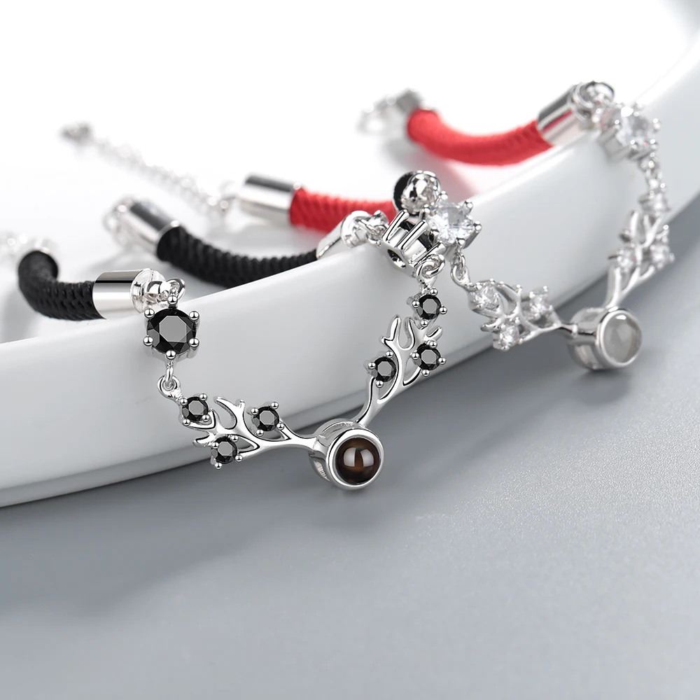 Черный и красный браслет на веревке Chereda 100 языков скажите что я люблю тебя