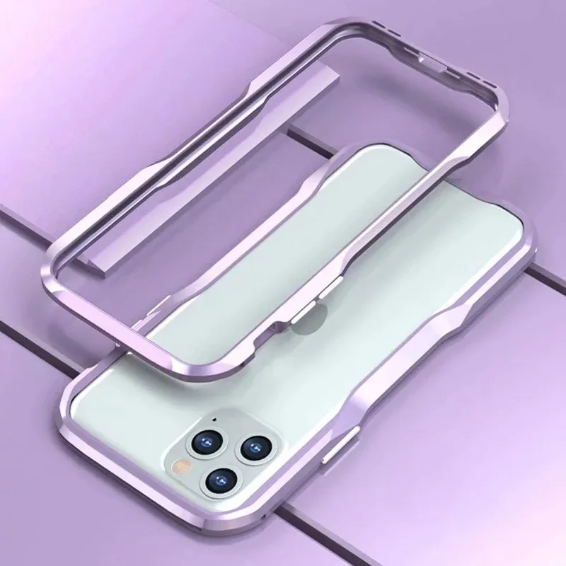 Металлический Чехол-бампер для iPhone11 Pro XS max, чехол с алюминиевой рамкой, жесткий защитный чехол для iPhone X R 7 8 Plus, чехол-бампер iphon - Цвет: purple