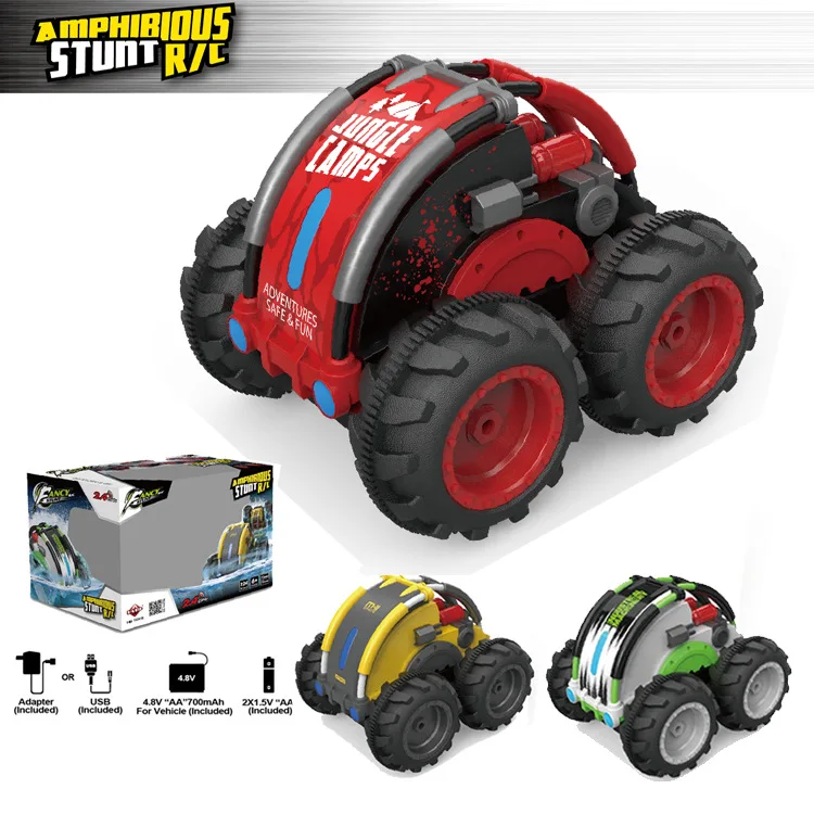 

Hot Remote Control Car RC Stunt Car cute Waterproof Driving on Water and Land Amphibious Electric Toy cars vehicle for Children