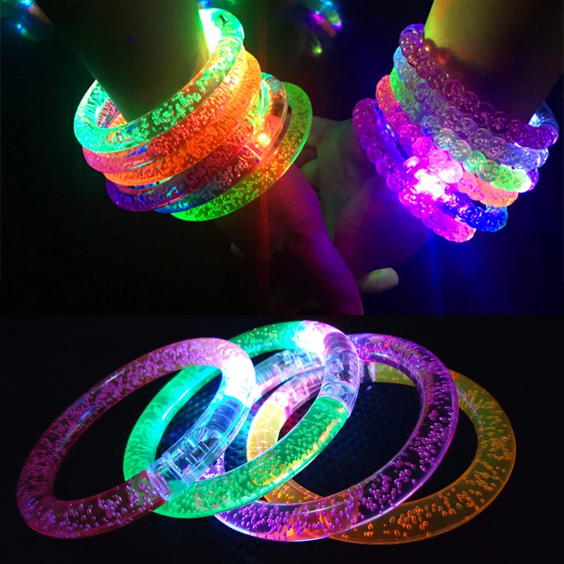 

LED Light Up Bracelet Acrylic Bangle Flashing Blinking Rave Wear Festival Led Dance Cartoon Watch Boys Girls Flash Wrist 12 Type