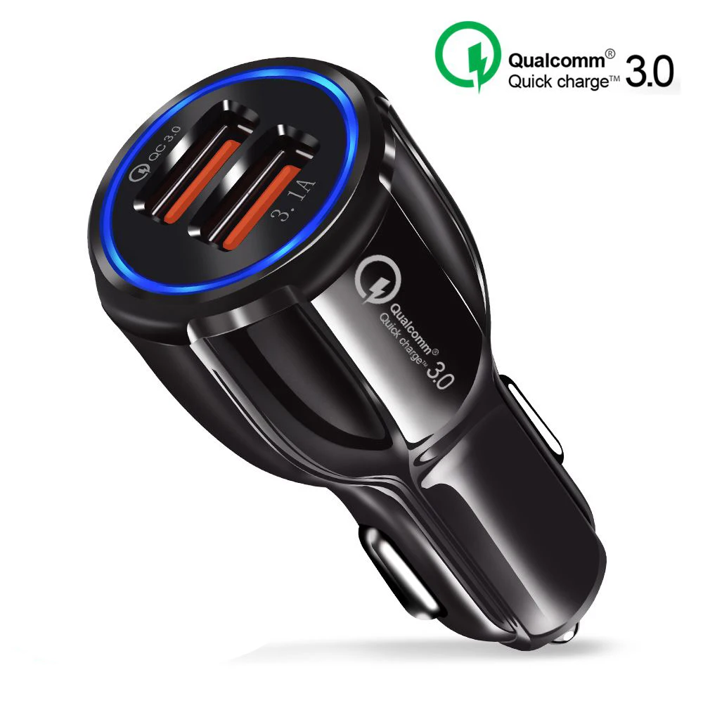 RDCY Быстрая зарядка 3,0 зарядное устройство QC 3,0 5 в 9 в 12 В двойной USB Автомобильное зарядное устройство быстрое зарядное устройство мобильный телефон дорожный адаптер Автомобильное зарядное устройство