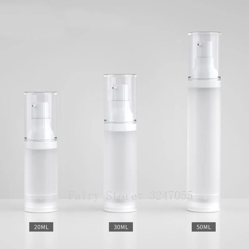 Пустой белый полипропиленовый косметический матовый вакуумный контейнер для