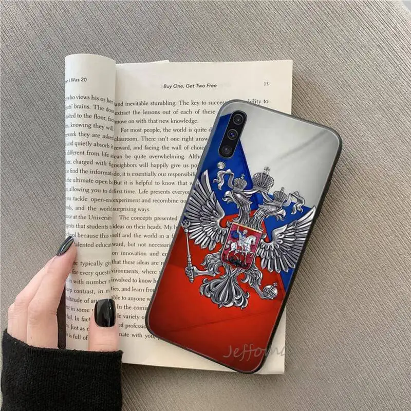 

Russia Flag coat of arms eagle Phone Case For Samsung galaxy S note 7 8 9 10 20 fe edge A 6 10 20 30 50 51 70 lite plus Soft