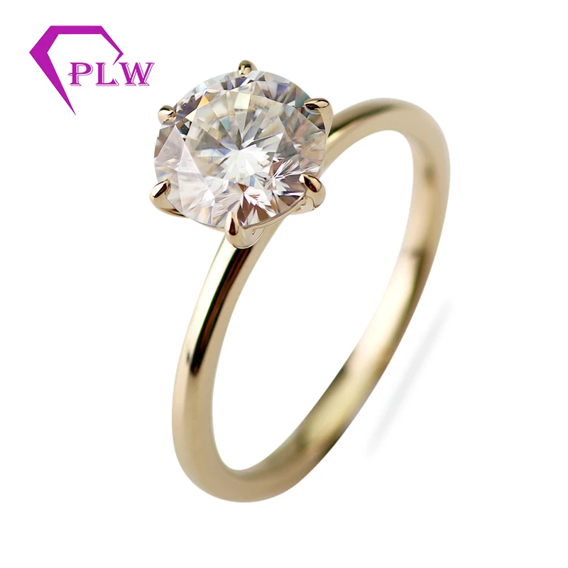 Обручальное кольцо из 18-каратного желтого золота с муассанитом сердце и стрелы 1 5