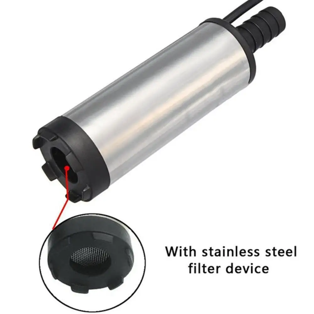 

Portable Mini 12V 24V DC Electric Submersible Pump For Pumping Oil Water Aluminum Alloy Shell 12L/min Fuel Transfer Pump