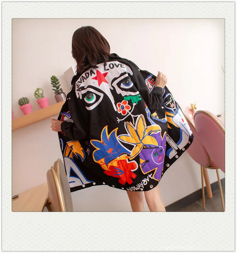 

Thailand Tide Brand Windbreaker Heavy Industry Denim Jacket Female Vibrato Strange Taste Girl Korean Version Ins Loose Spring
