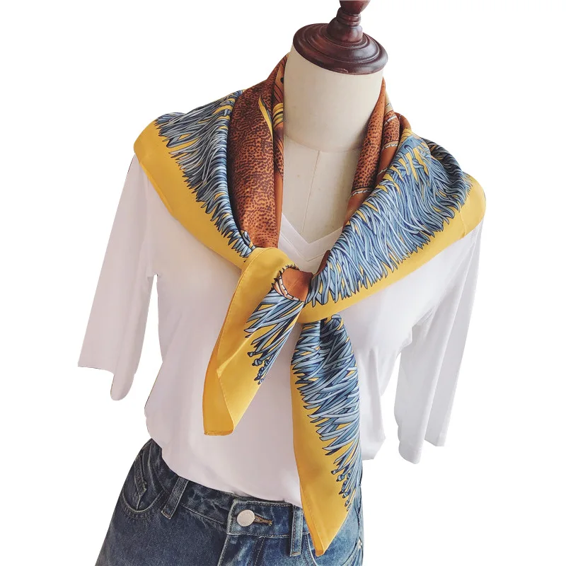 

Scarf Silk Satin Bandana Women Summer Square Small Bag Wrap Bohemian Retro Paisley Ladies Scarves Indian Muslim Islamic Kerchief