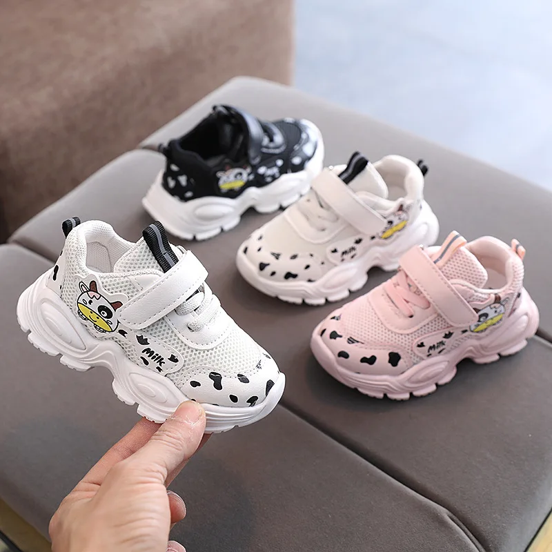 

Lovely Animial Pattern Toddler Boy Shoes Breathable Mesh Baby Shoes Girls 2021 Spring tennis shoes Children Sport Sneaker E01205