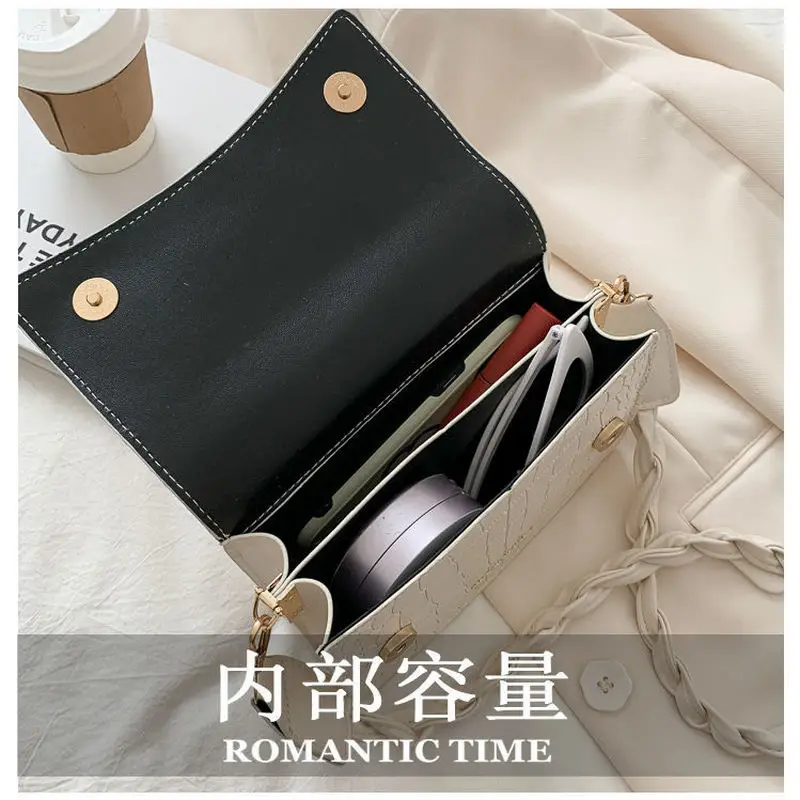 

Leather Ladies Crossbody Bags Small Mini Black Weave Alligator Women Shoulder Messenger Bag Flap Fashion Phone Pocket