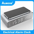 Беспроводное зарядное устройство с будильником, светодиодные умные цифровые часы, настольные электронные часы с USB зарядкой, цифровой термометр, Новинка