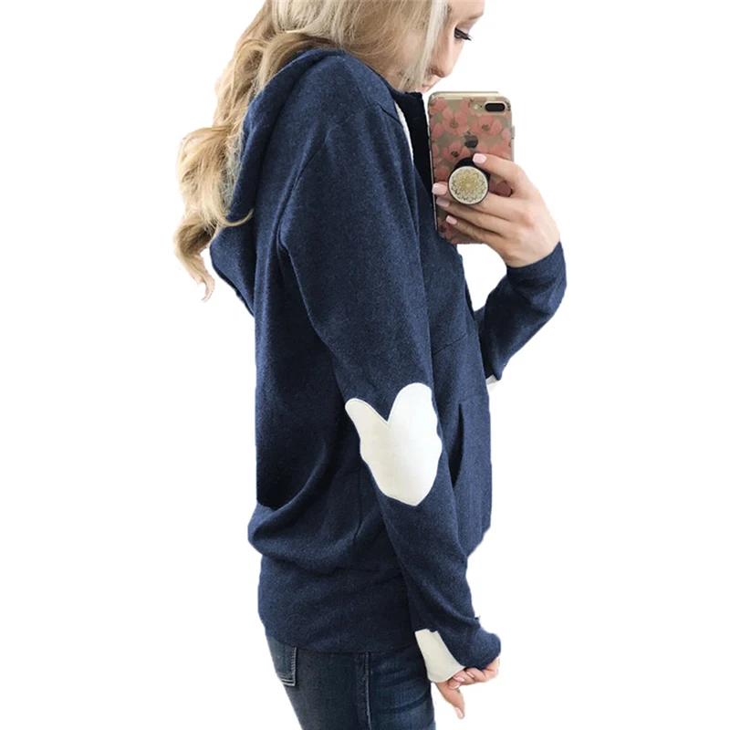 Женская Повседневная Толстовка с капюшоном на молнии длинным рукавом модель SJ4089R