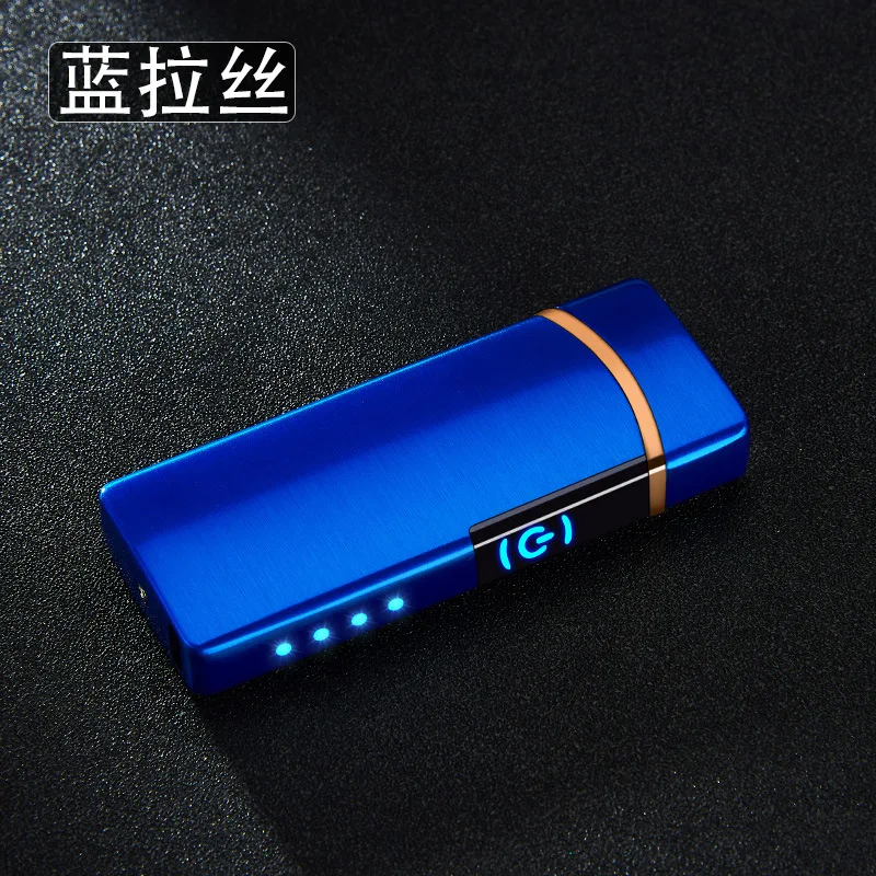 Интеллектуальная USB дуговая Зажигалка двойная огненная дуговая Зажигалка Индукционная зарядка отпечатков пальцев металлическая ветрозащитная без газа для курильщиков, сигареты в подарок