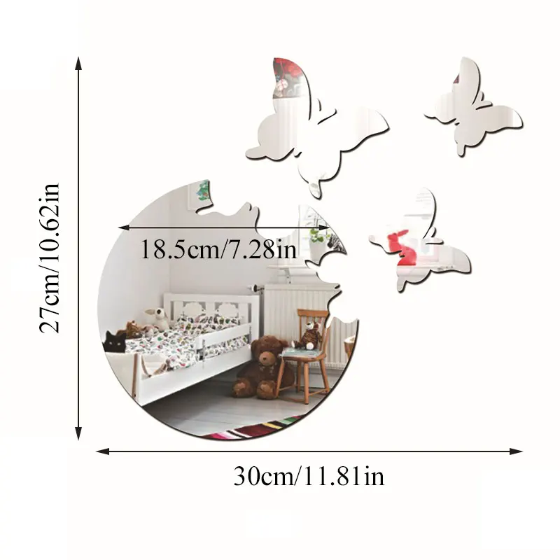 

Multi-piece 3D Butterfly Decoration Mirror Surface Background Wall Stickers Hot Selling Butterfly Background Wall Stickers