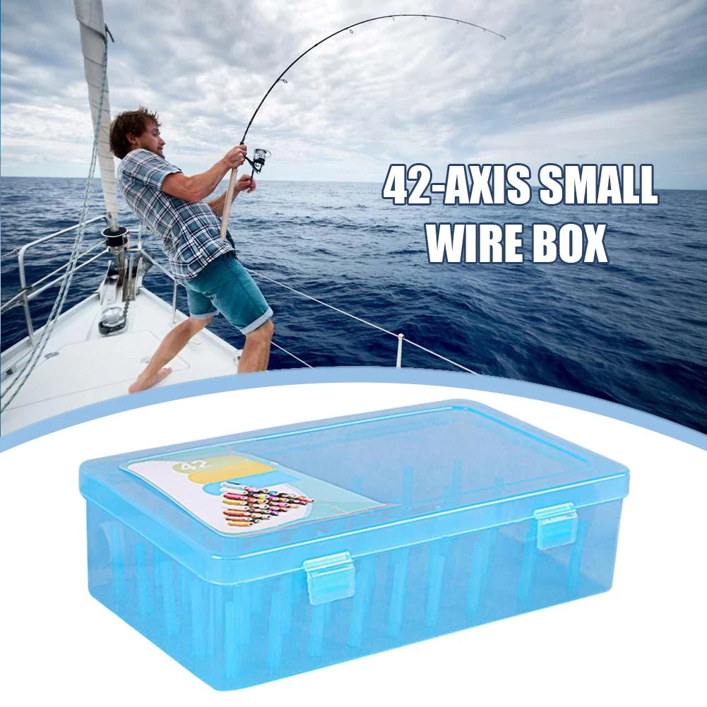 

42 Spools Reels Sorting Storage Boxes Fishing Line Gear Container Transparent Sewing Thread Bobbins Case Holder Accessory