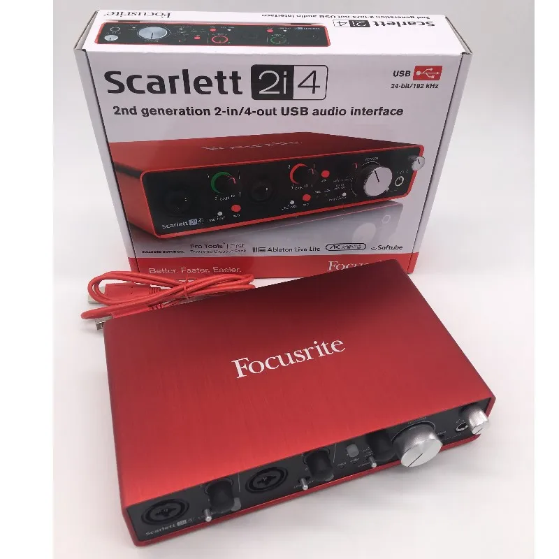 Новая Обновленная звуковая карта Focusrite Scarlett 2i4 (2 е поколение) 2 in / 4 out с USB аудио