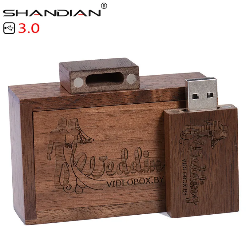 USB-флеш-накопитель SHANDIAN деревянный с коробкой 4/16/32/64 ГБ 1 шт. | Компьютеры и офис