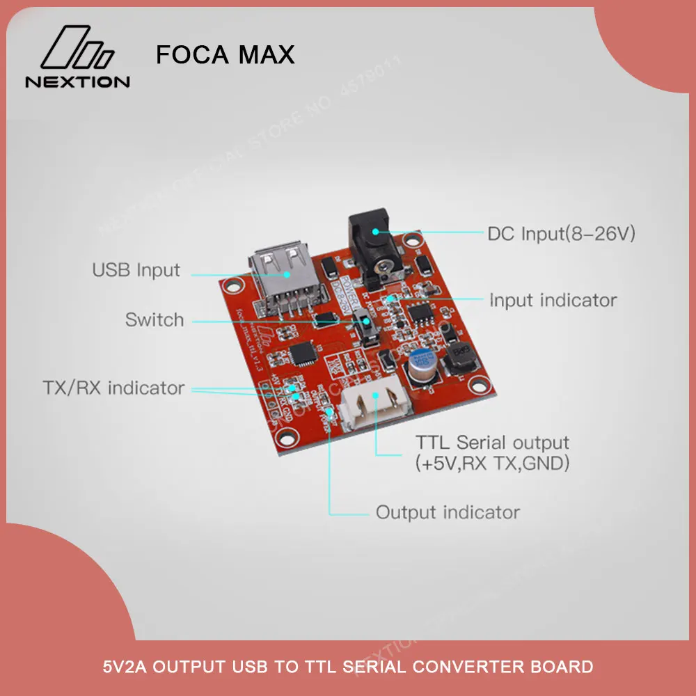 NEXTION Foca Max- 5V2A выход USB к ttl последовательный конвертер Плата USB к ttl связь для Nextion HMI ЖК-дисплей модуль