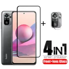 4-в-1 для Xiaomi Redmi Note 10 S стекло для Redmi Note 10 S полное покрытие Защитная пленка для экрана для Redmi Note 11 10 Pro стекло объектива