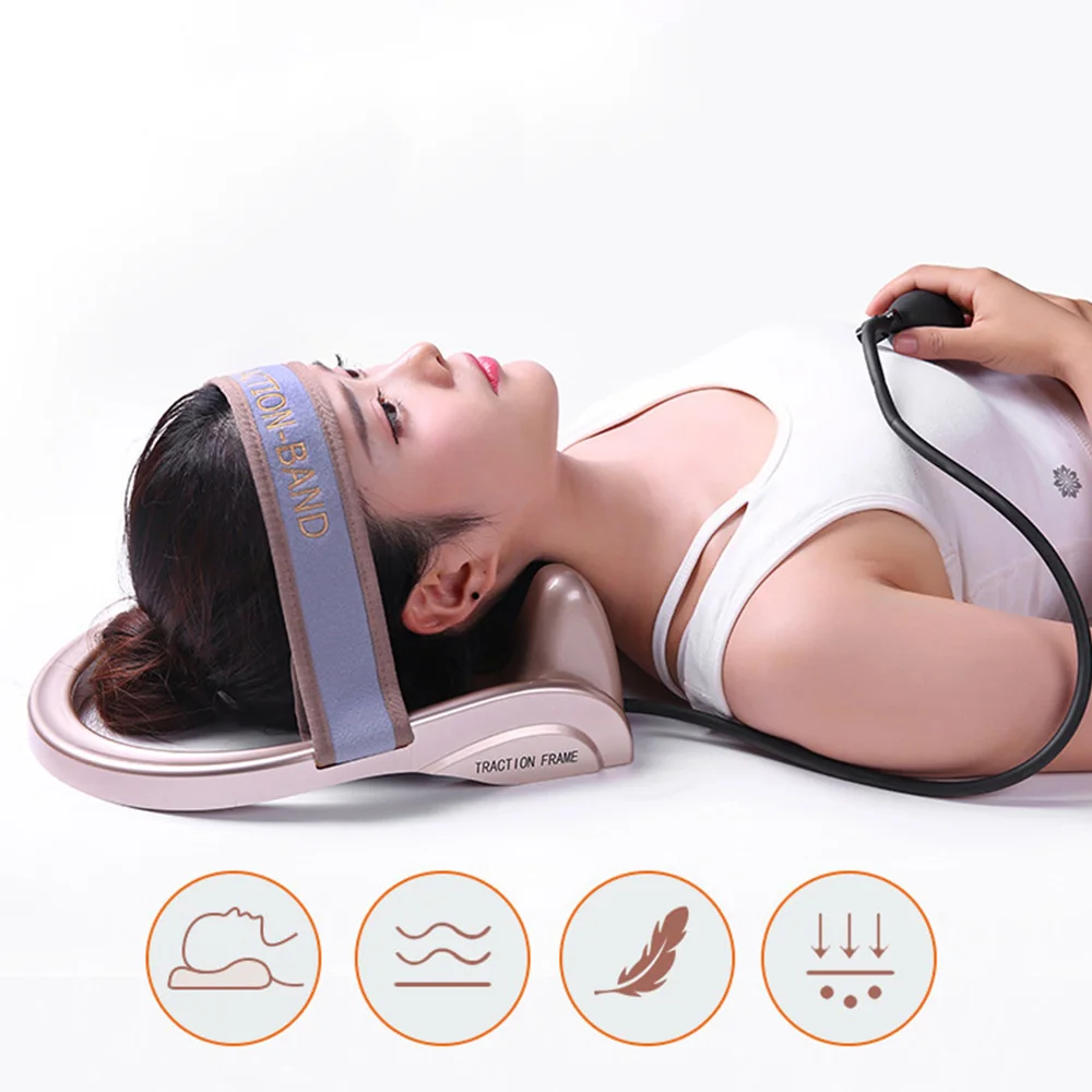 

Neck Traction Portable Cervical Tractor Filled Air Posture Pump Relaxing Vertebra Massager Spine Muscle Relief Pain Tool