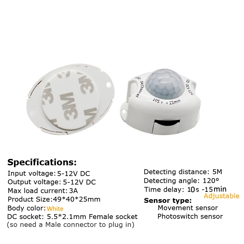 PIR датчик движения светильник Высокочувствительный DC 5 в 12 В автоматический
