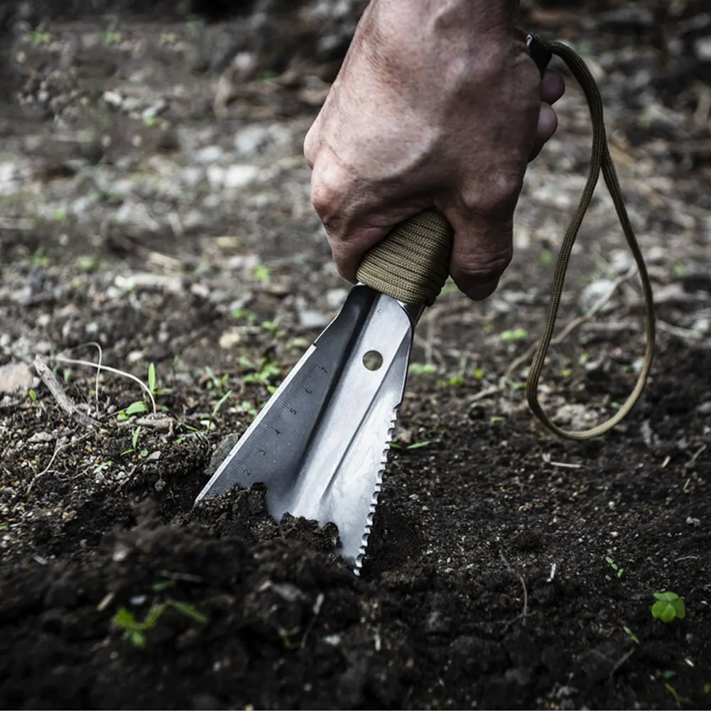 

Stock-Small Shovel With Nylon Rope Multifunctional Hand Shovel Lightweight Backpacking Trowel Portable Shovel Gardening Tools